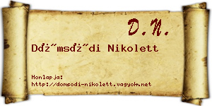Dömsödi Nikolett névjegykártya